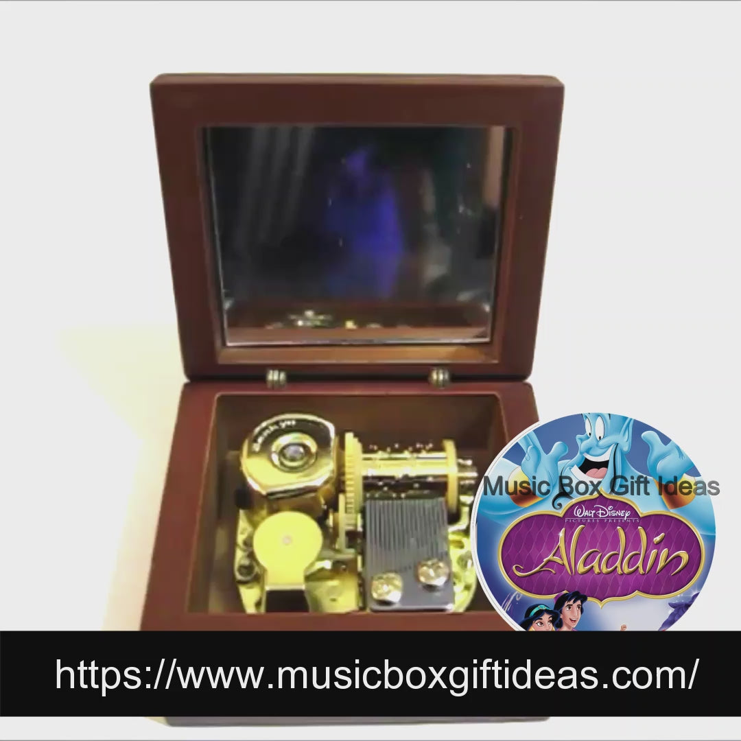 Disney Aladdin A Whole New World Sankyo 18-Note Windup Music Box
