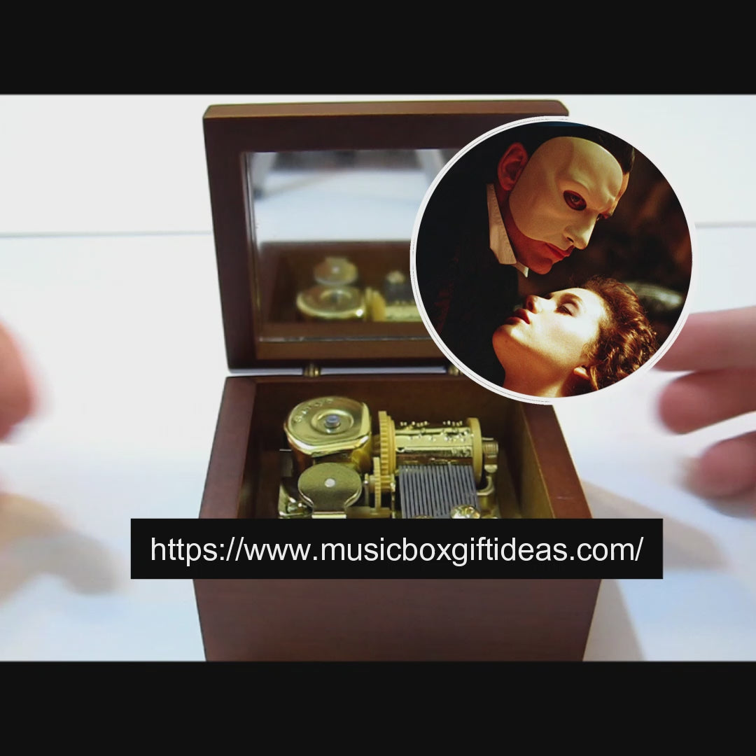 Musical The Phantom of the Opera Theme Soundtrack 18-Note Jewelry Music Box Gift (Wooden Clockwork) - Music Box Gift Ideas