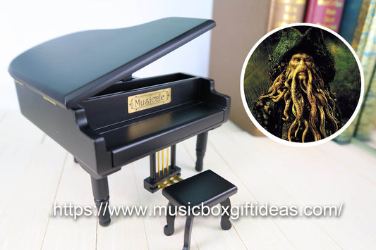 Davy Jones from Pirates of the Caribbean 18-Note Music Box Gift (Black Piano Music Jewelry Box) - Music Box Gift Ideas