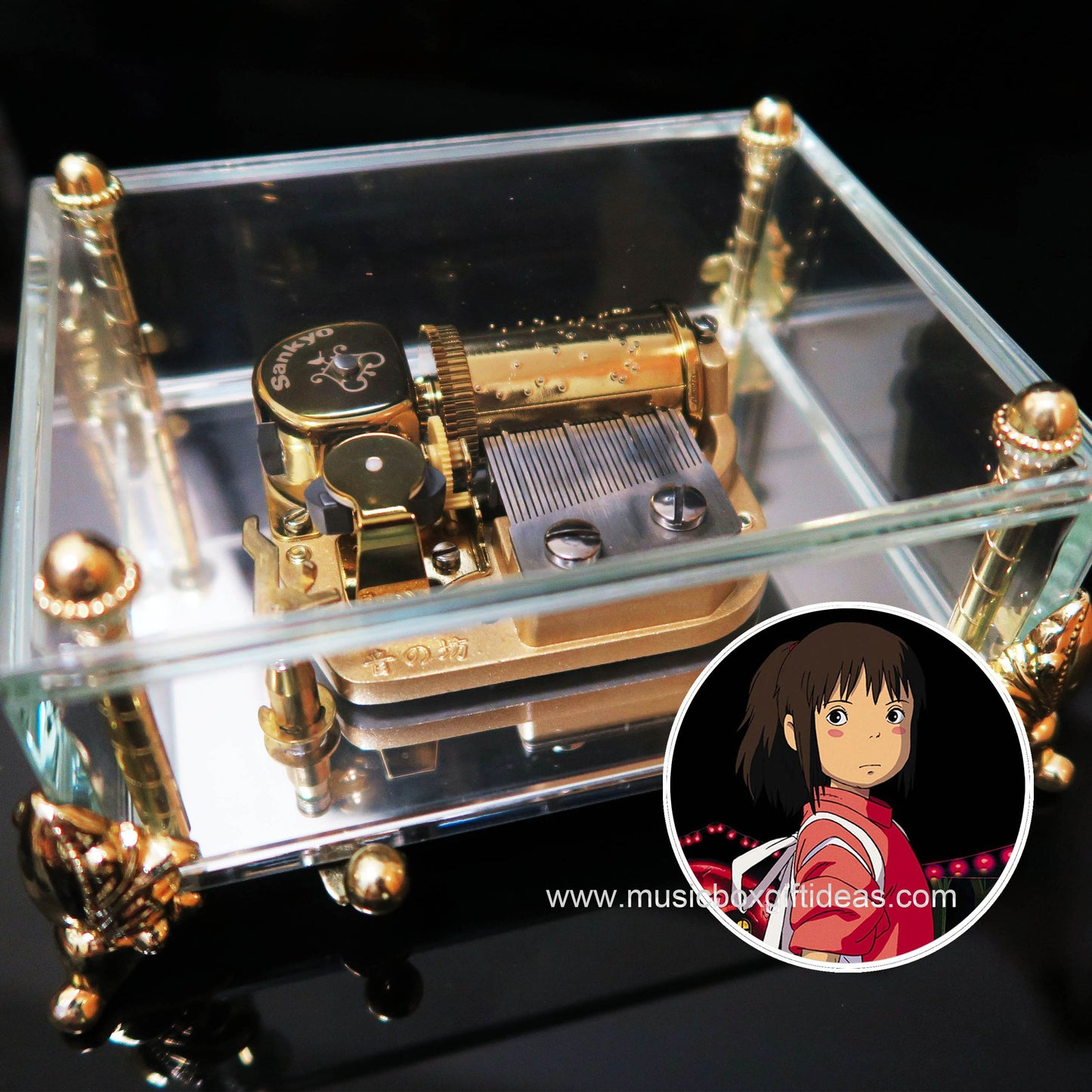 Spirited Away Always With Me from Studio Ghibli 30-Note Wind-Up Music Box Gift (Glass) - Music Box Gift Ideas