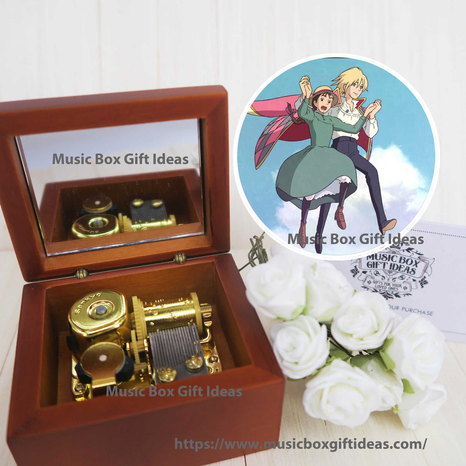 Howl's Moving Castle The Promise of The World from Studio Ghibli 18-Note Music Box Gift (Wooden Clockwork) - Music Box Gift Ideas