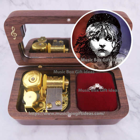 Personalized Musical Les Misérables  I Dreamed A Dream 18-Note Jewelry Music Box Gift (Wooden Clockwork) - Music Box Gift Ideas