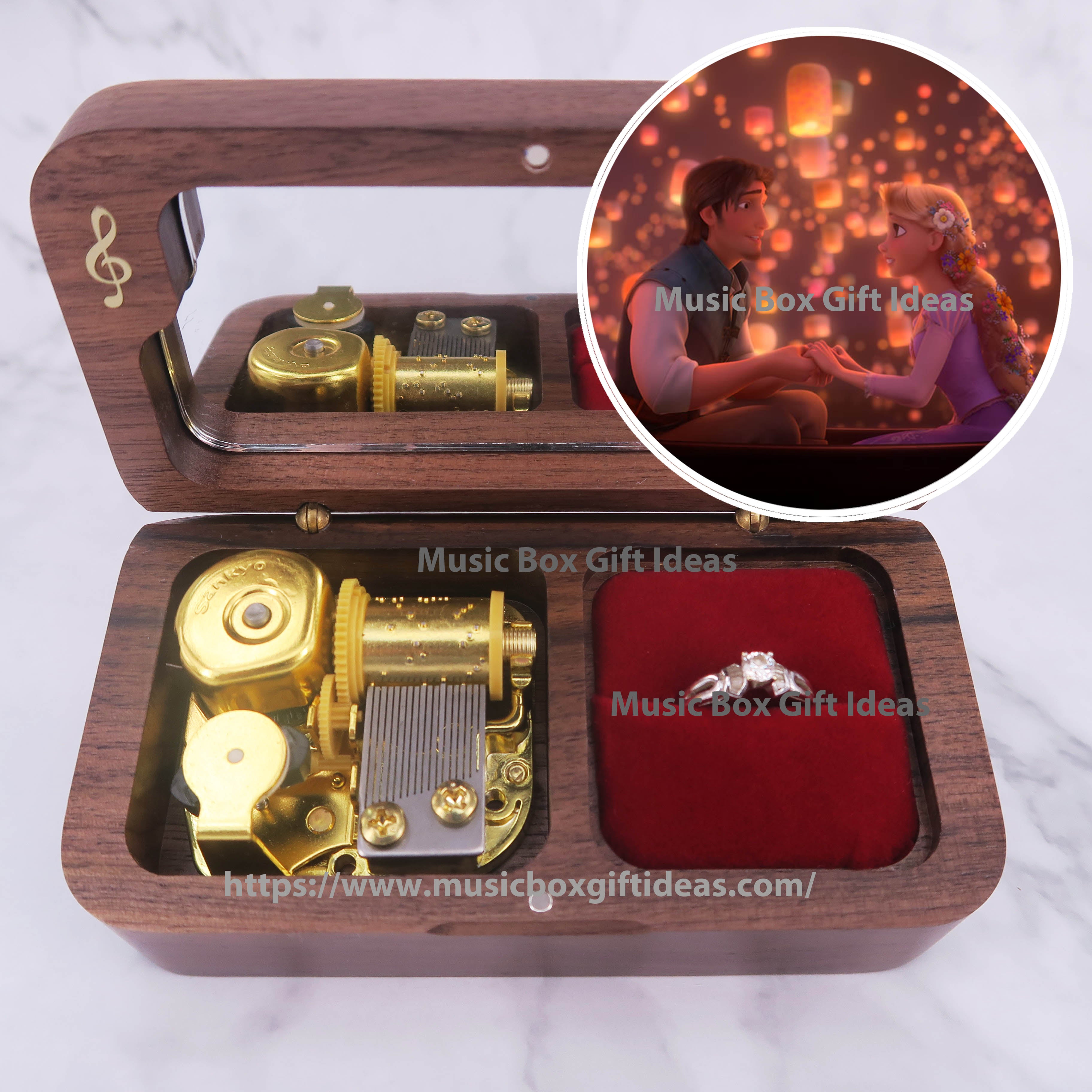 Music Jewelry Box, Maple Wood Mechanical Music Box for Girls, Retro Ring Box  Home Ornament with Music Gifts for Birthday Valentine's Day Mother's Day -  12 x 6.6cm/4.7 x 2.6in - Walmart.ca