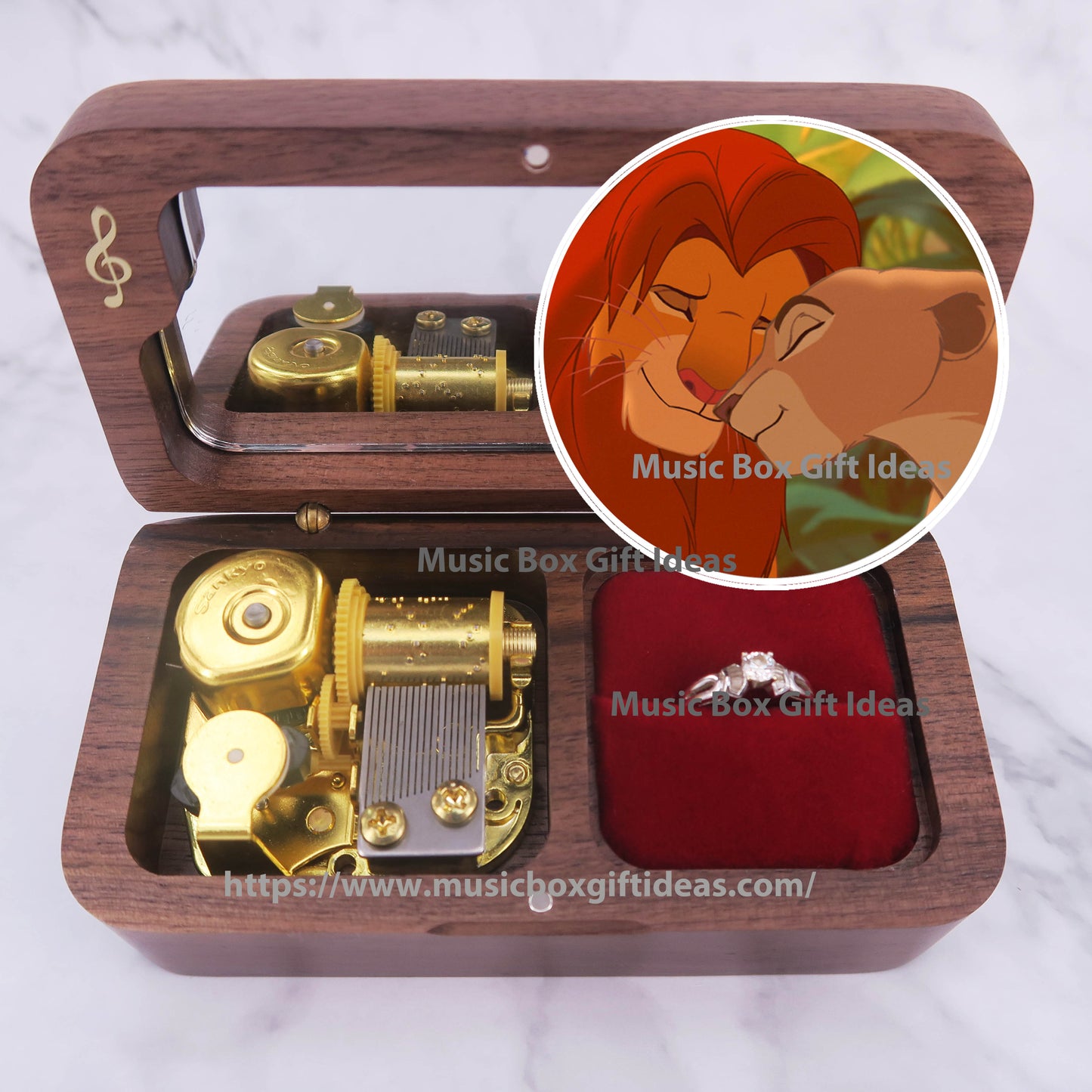 Disney The Lion King Can You Feel The Love Tonight 18-Note Jewelry Music Box Gift (Wooden Clockwork) - Music Box Gift Ideas