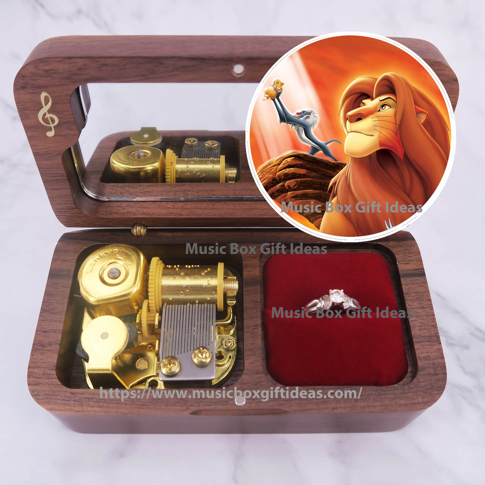 Disney The Lion King Circle of Life 18-Note Jewelry Music Box Gift (Wooden Clockwork) - Music Box Gift Ideas