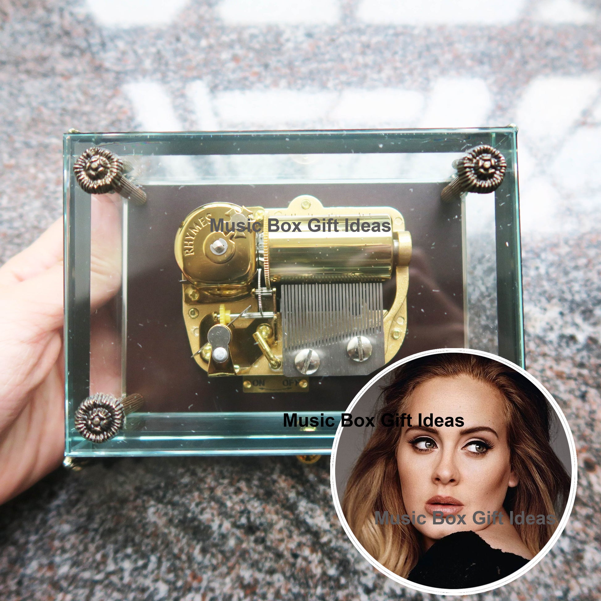 Adele Make You Feel My Love 30-Note Wind-Up Music Box Gift (Glass) - Music Box Gift Ideas