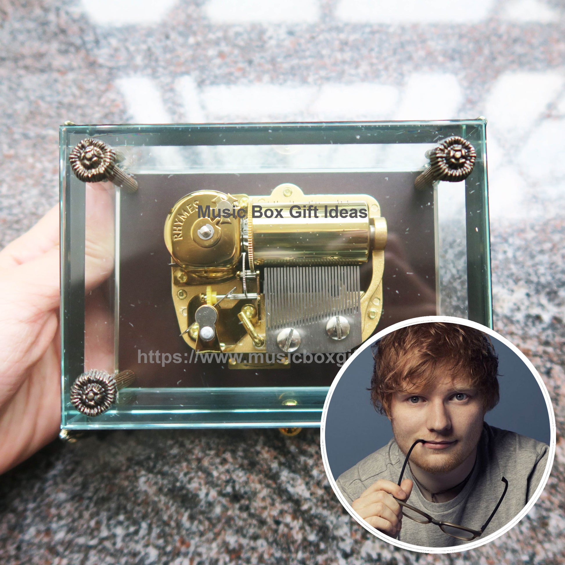 Ed Sheeran Perfect 30-Note Wind-Up Music Box Gift (Glass) - Music Box Gift Ideas