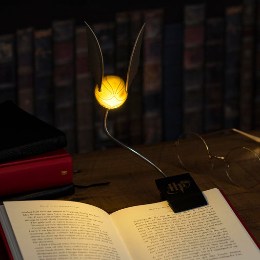 Harry Potter Gift Light Golden Snitch Light Clip Bedside Book Reading Light - Music Box Gift Ideas