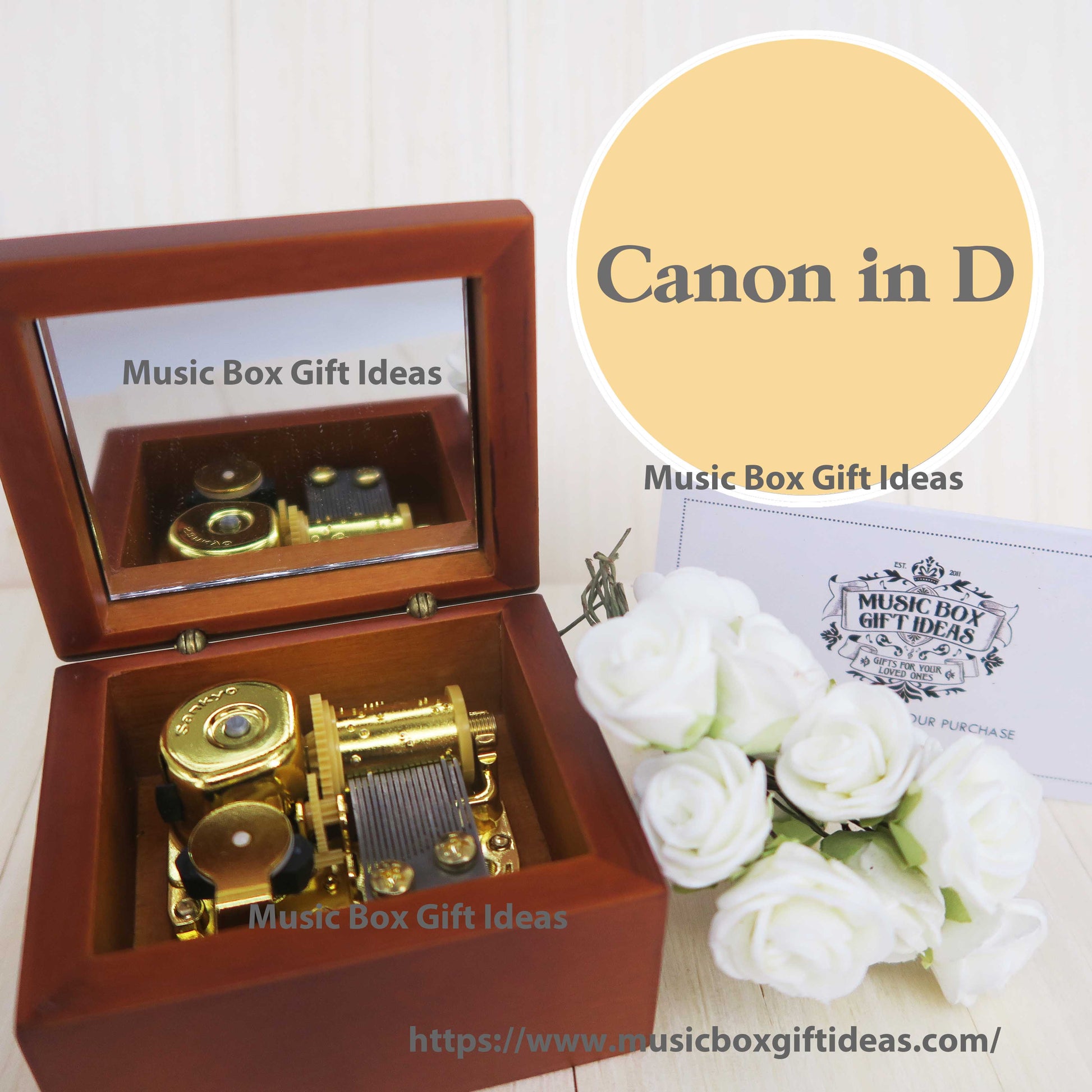Johann Pachelbel Canon in D Classical Music18-Note Music Box Gift (Wooden Clockwork) - Music Box Gift Ideas