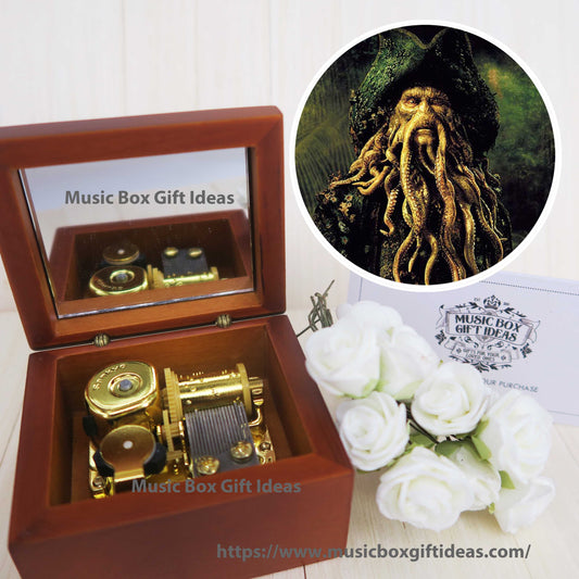 Davy Jones from Pirates of the Caribbean 18-Note Music Box Gift (Wooden Clockwork) - Music Box Gift Ideas