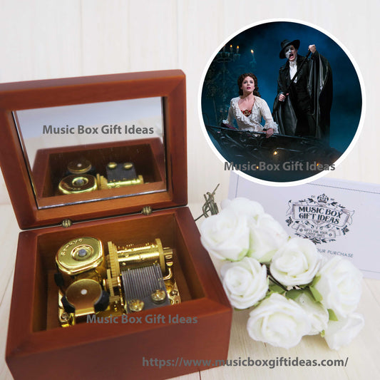 Musical The Phantom of the Opera Music of the Night 18-Note Music Box Gift (Wooden Clockwork) - Music Box Gift Ideas