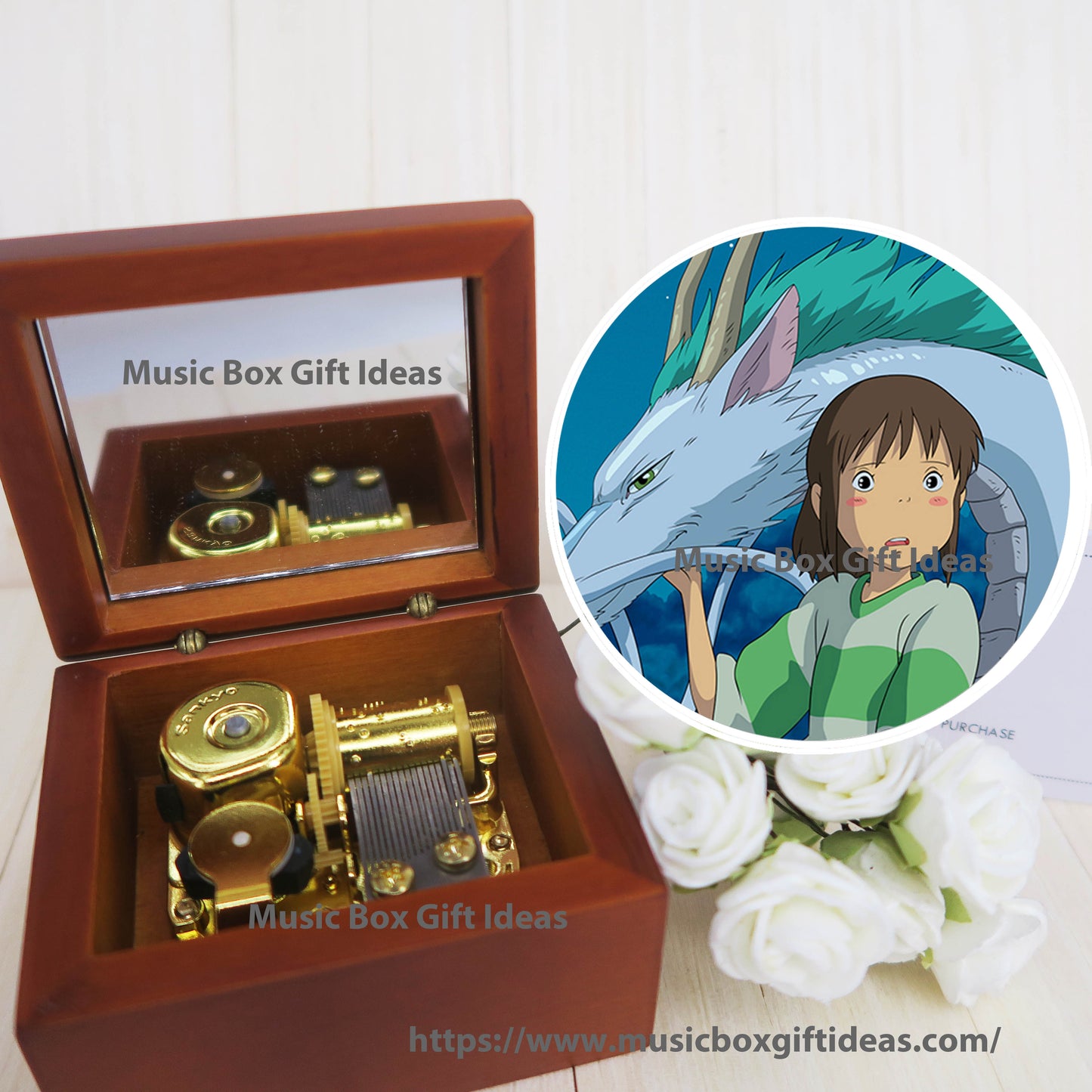 Spirited Away One Summer's Day from Studio Ghibli 18-Note Music Box Gift (Wooden Clockwork) - Music Box Gift Ideas