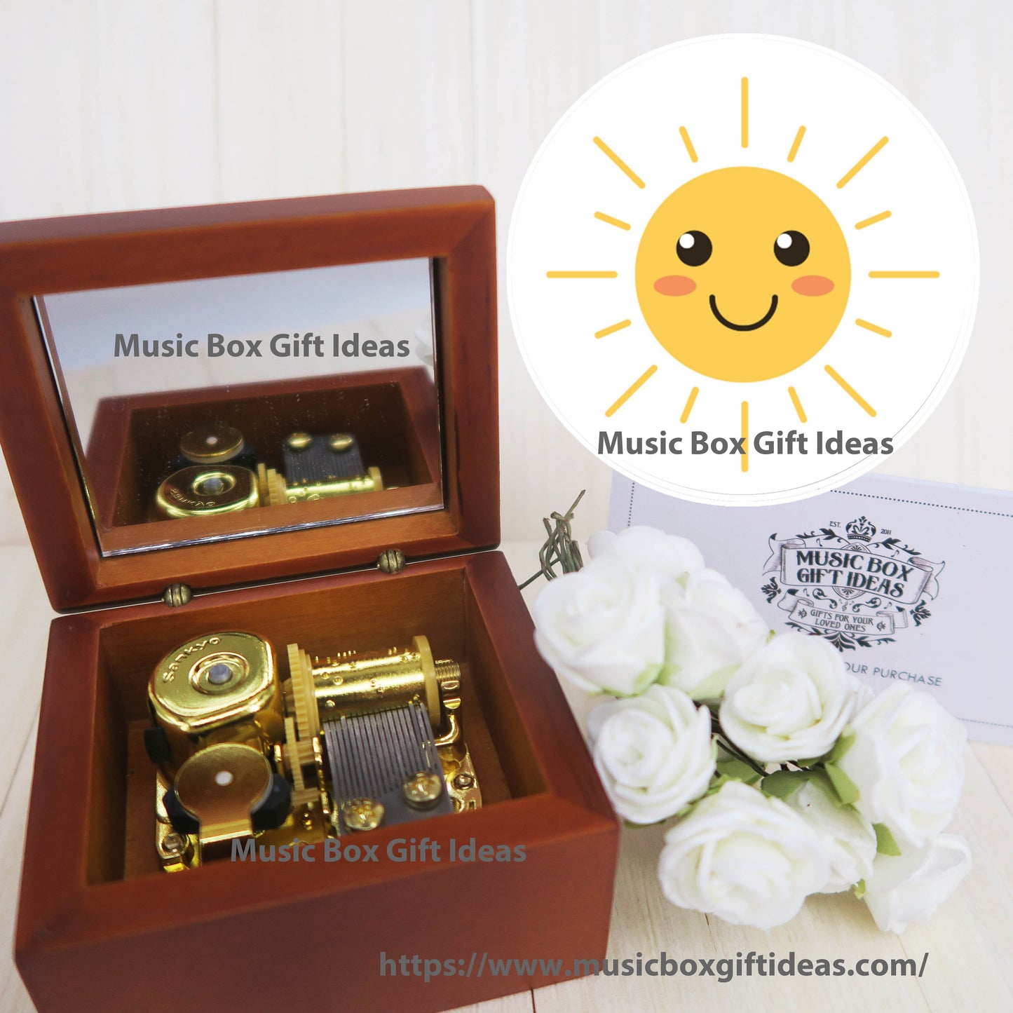 You Are My Sunshine Sankyo 18-note Windup Music Box Gift for Girls / Children - Music Box Gift Ideas