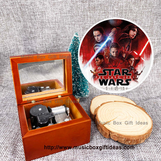 Star War Theme Song Wooden 18-Note Windup Music Box - Music Box Gift Ideas