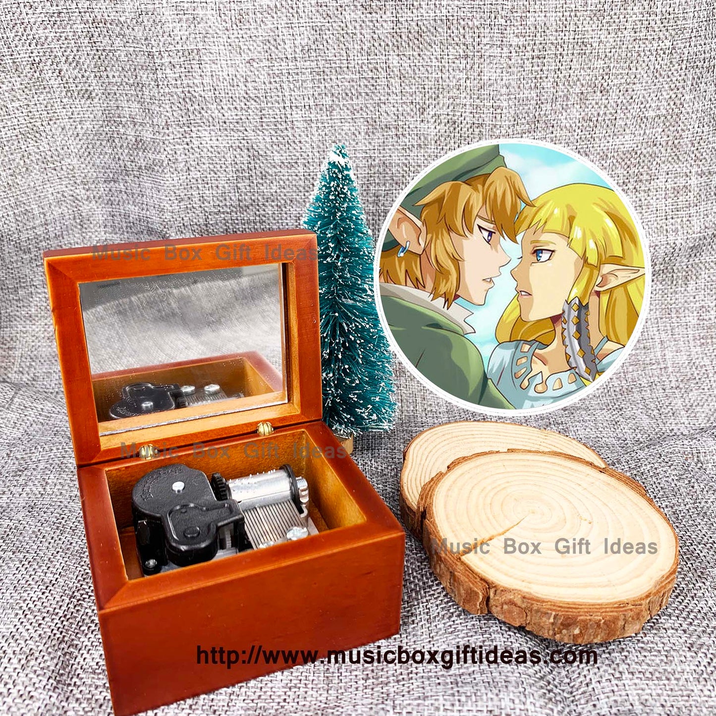 The Legend of Zelda Theme Song 18-Note Wooden Windup Music Box - Music Box Gift Ideas